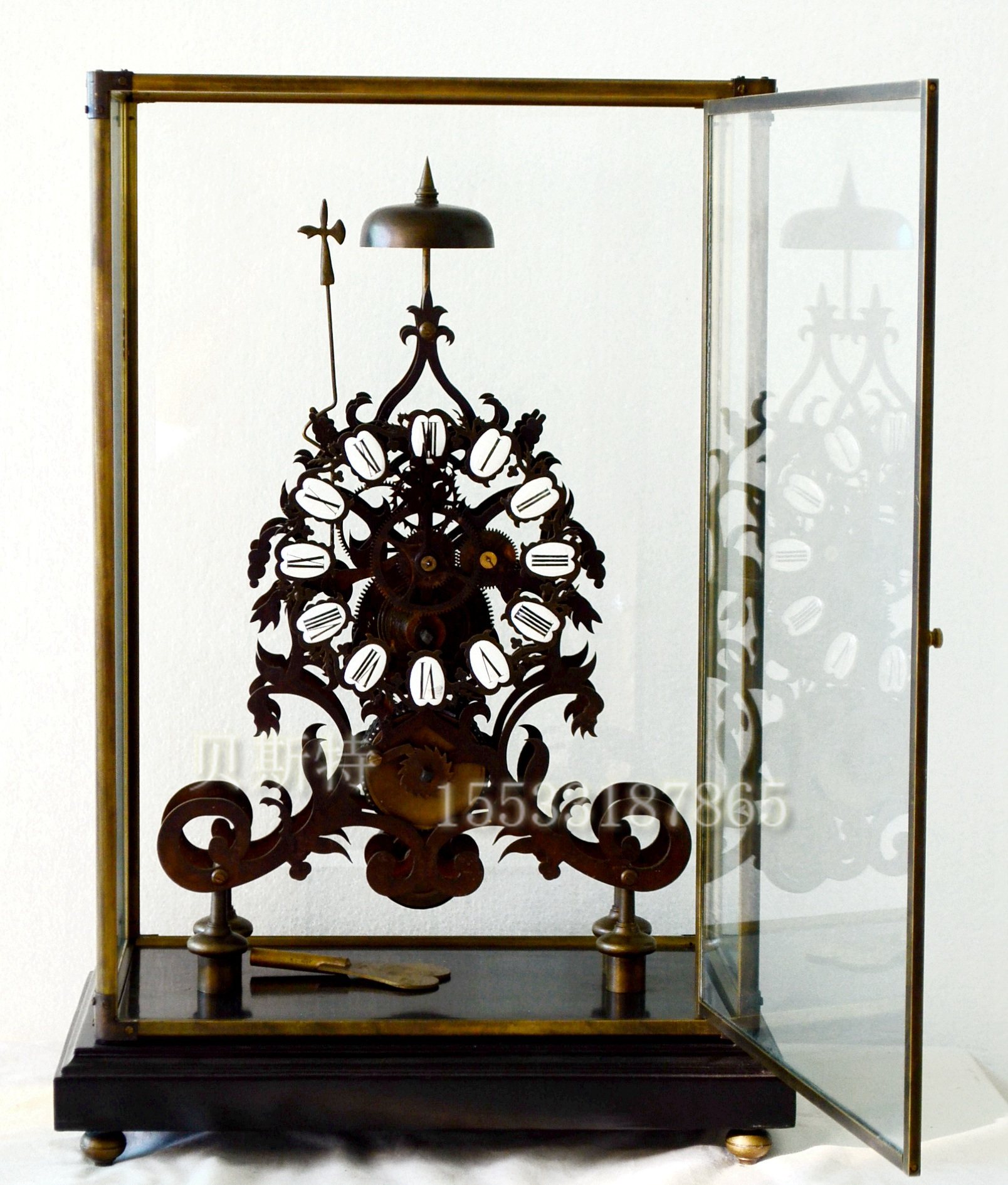 钟表骨架全铜机械座钟欧式老式古董故宫古典座钟
