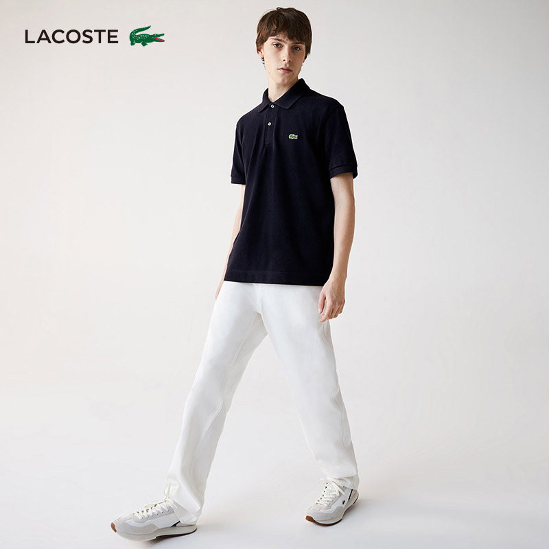 LACOSTE法国鳄鱼男装春季新款休闲宽松翻领短袖POLO衫男|L1221