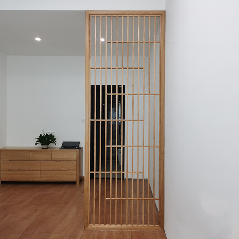 客厅隔断日式花格实木进口格栅镂空座屏