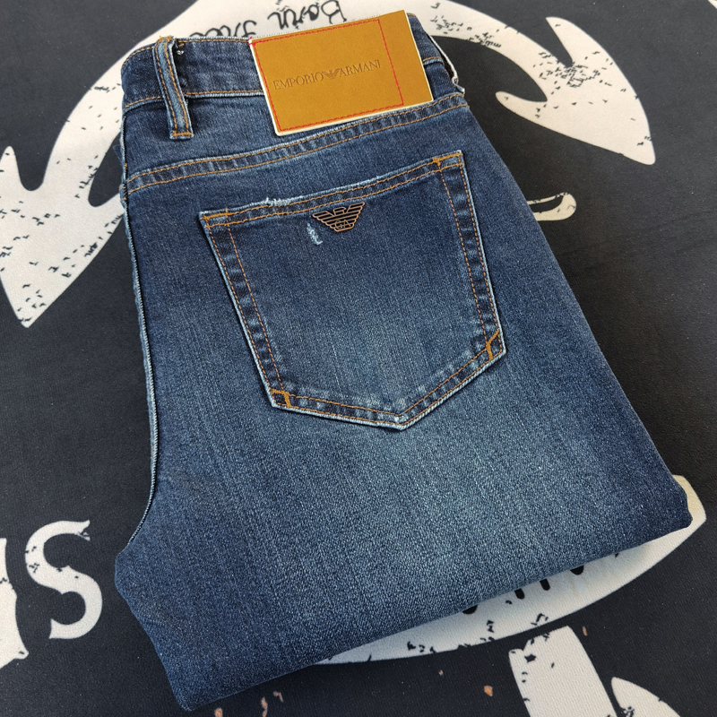 香港直邮正品代购春秋款Armani阿玛尼牛仔裤男宽松直筒弹力牛仔裤