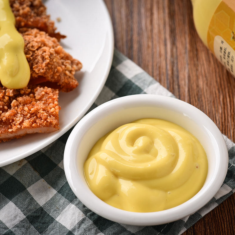 绿色飞扬蜂蜜芥末酱韩式炸鸡蘸酱挤瓶装黄芥末酱寿司三明治沙拉酱