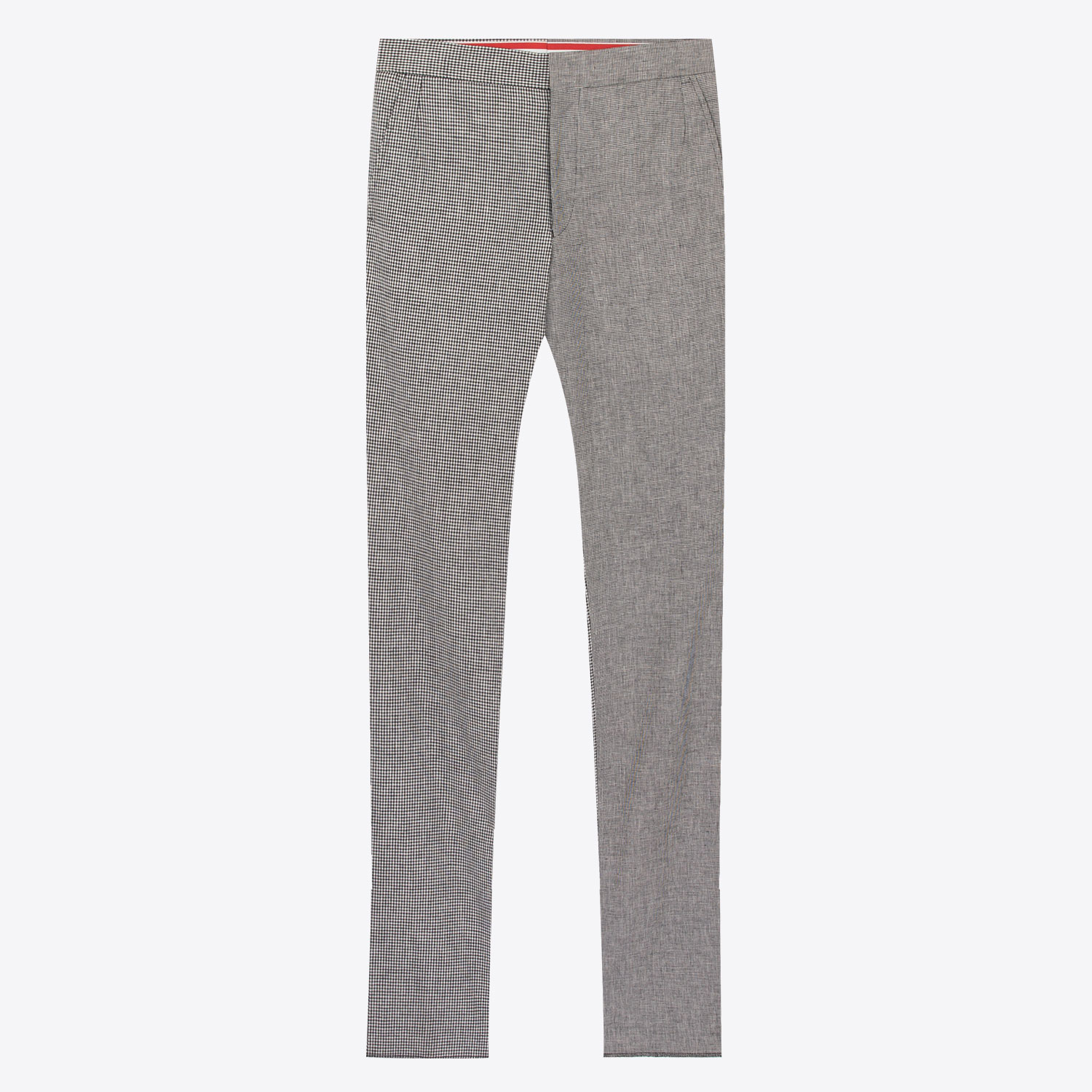 现货 THOM BROWNE/TB春夏新品时尚阴阳拼接棉麻长裤西裤