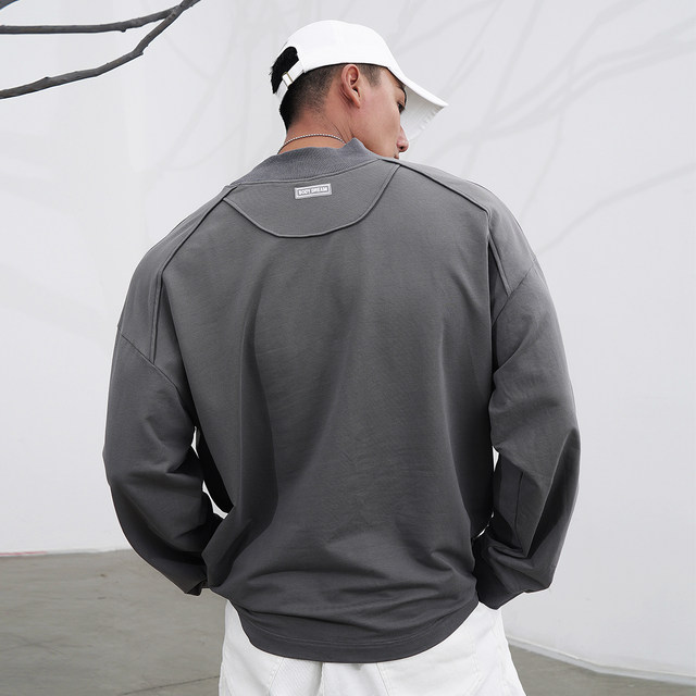 BD fitness station half high collar sweater men fall and winter with a wild loose trend fitness running sports sweater men BD fitness station half high collar sweater men fall and winter with a wild loose trend fitness running sports sweater men