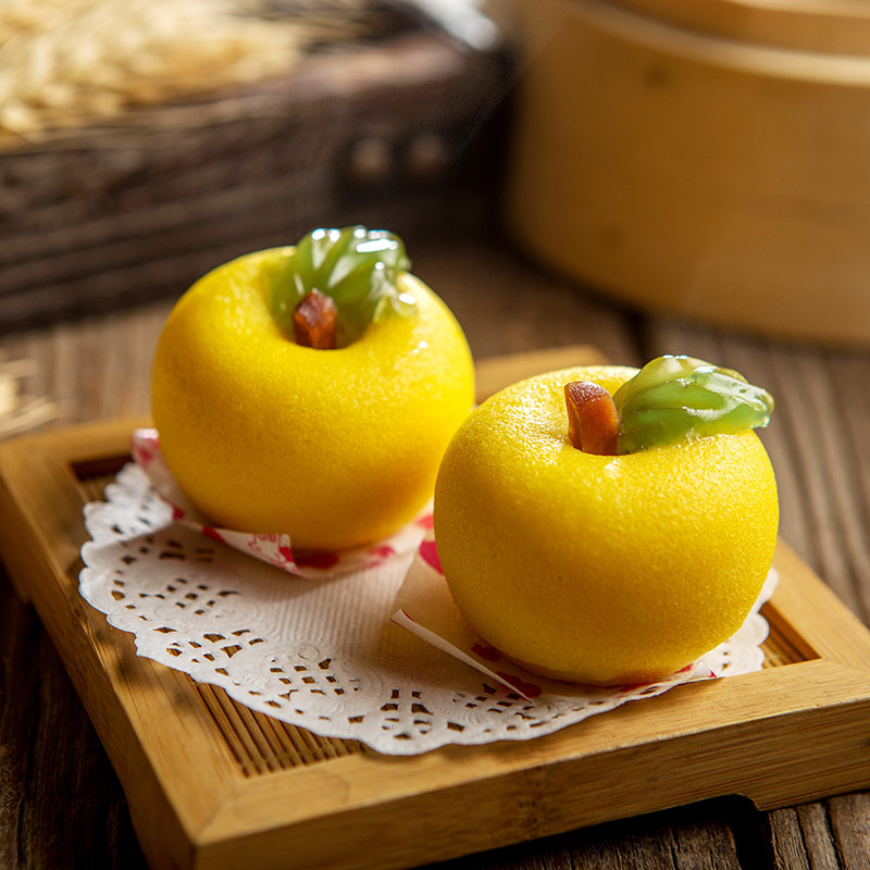 早餐点心30个儿童健康美味小青苹果卡通馒头流沙包港式小可爱包子