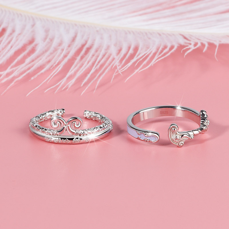 紧箍咒戒指情侣一对开口可调节金箍爱情信物设计纯银古代定情信物