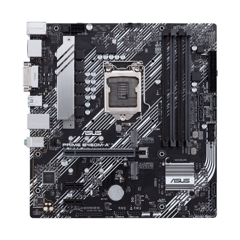 主板asus华硕primeb460m-a台式机电脑全固固态电竞主板
