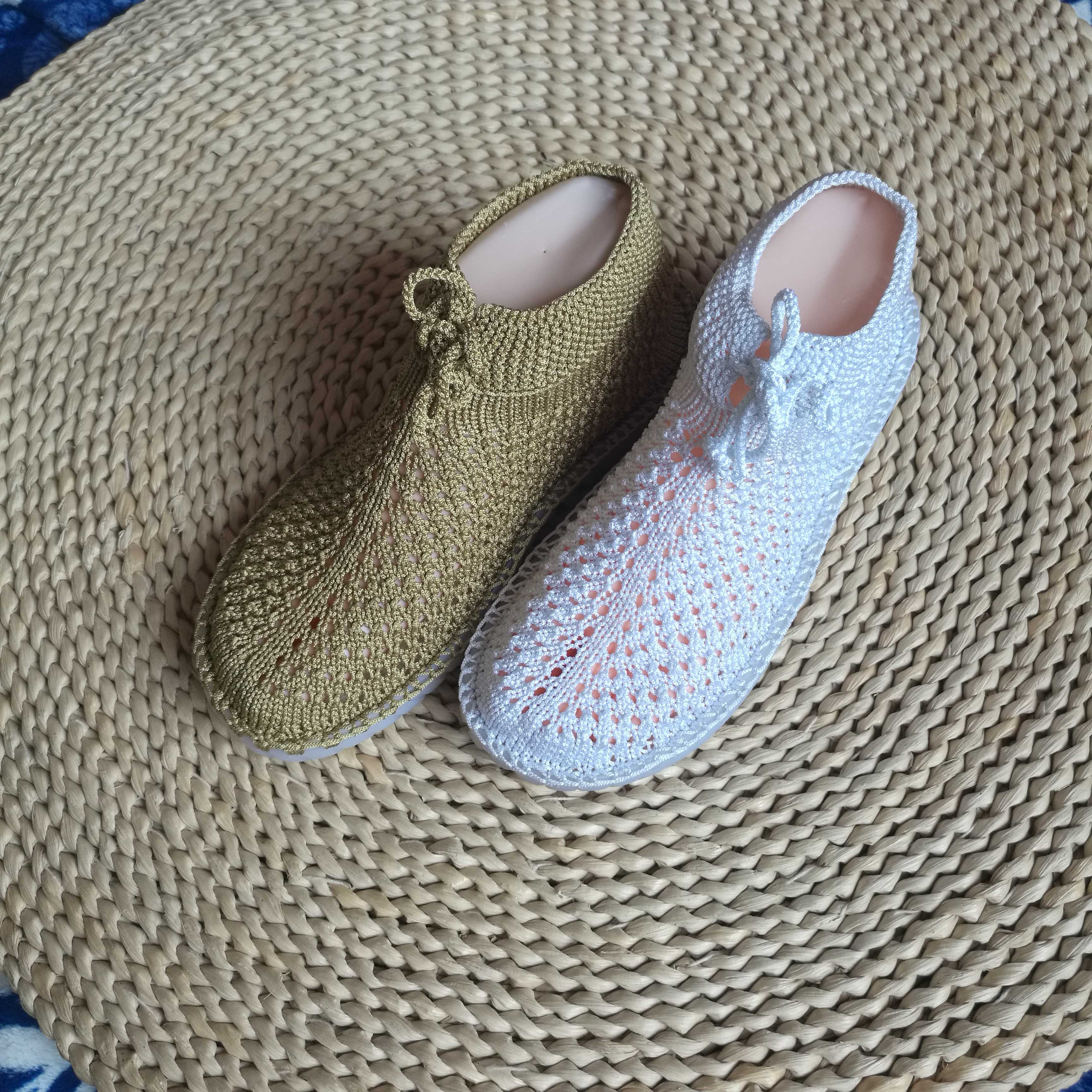 女鞋凉鞋手工编织平底厚底针织镂空洞洞系带儿童汉服鞋