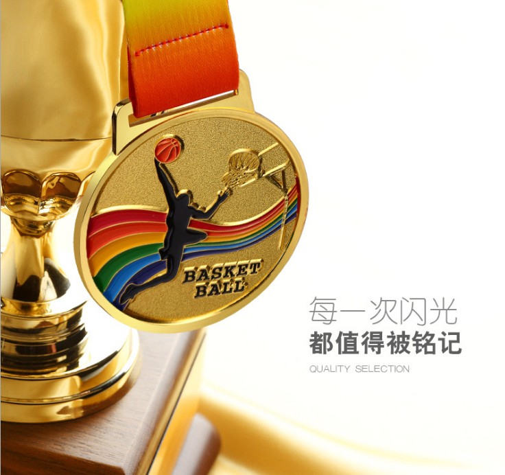 篮球比赛冠亚季军金属奖牌定制nba比赛mvp金属挂牌篮球金银铜奖牌