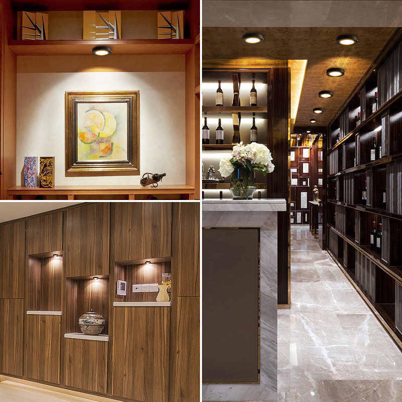 led展柜射灯明装220v家装商用柜台吸顶超薄筒灯免开孔cob天花灯