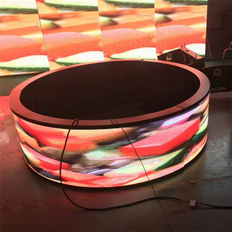 全彩圆形圆环圆柱圆饼柔性led显示屏软屏室内外led显示屏
