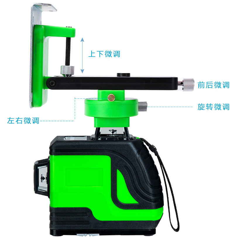 通用贴墙仪上墙支架 360度微调可旋转万能水平仪挂墙支架强磁配件