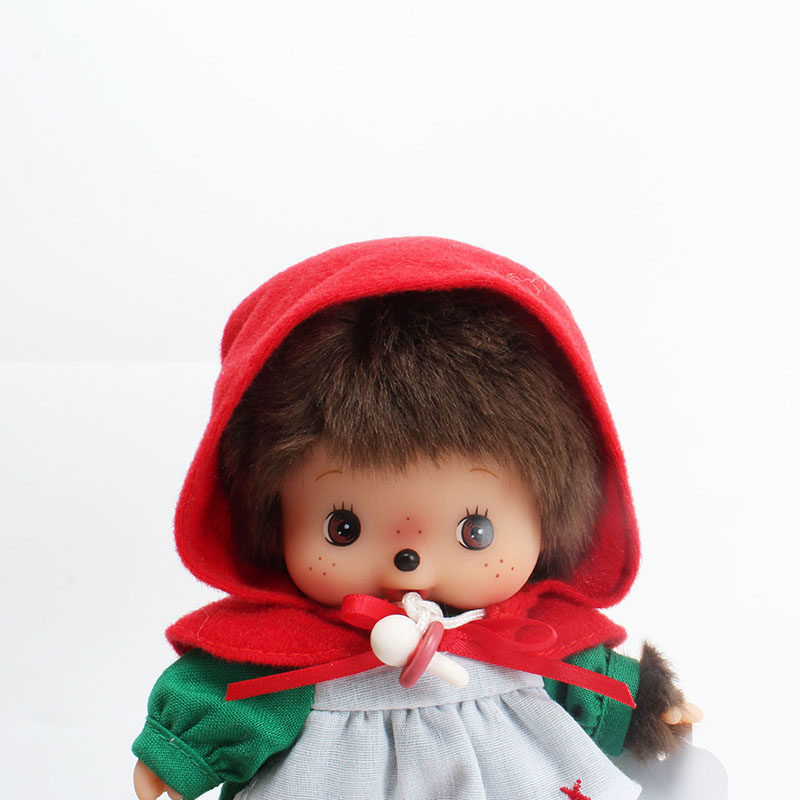 日本正版蒙奇奇公仔monchhichi毛绒玩偶小红帽萌趣趣情侣娃娃