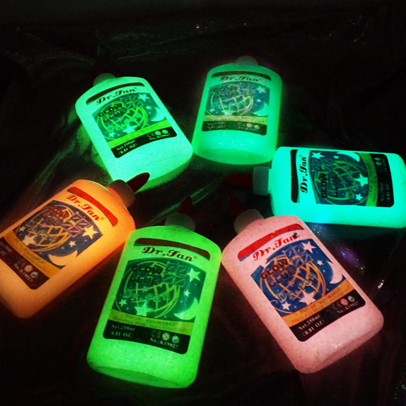 康汇水晶光材料发光荧光超亮起泡夜光彩色胶水粘土