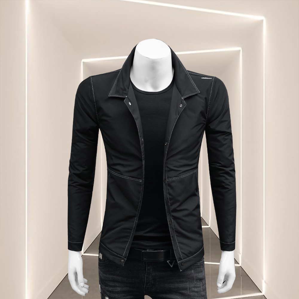 2021秋冬新款外套男夹克衫男士修身上衣服青年潮流字母印花外衣男