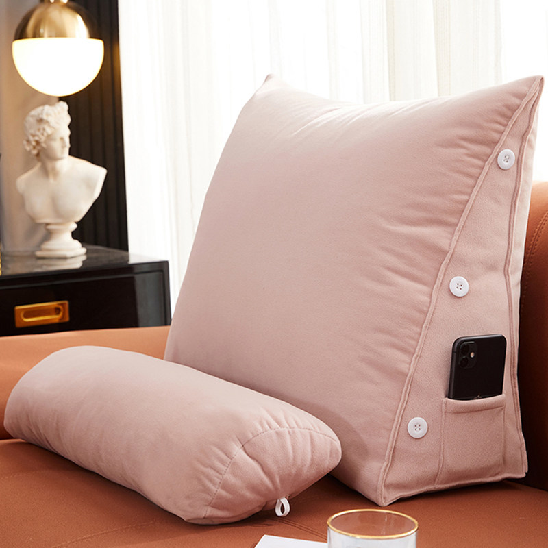 臻绒卧室三角床头枕可调节头枕靠背榻榻米软包靠垫