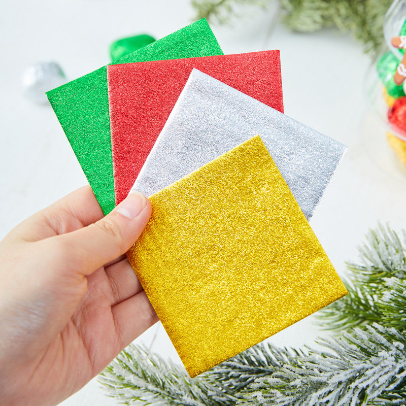 网红箔纸包装纸糖果糯米糖糯米压纹铝箔手工彩色锡纸