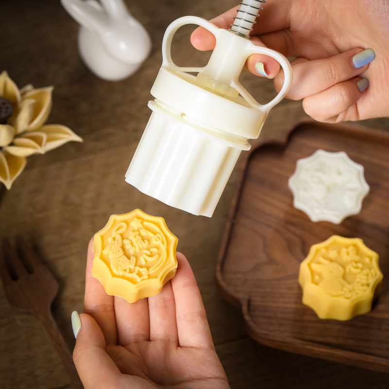 卡通广式冰皮流心中秋月饼模具50克手压烘焙烘焙模具