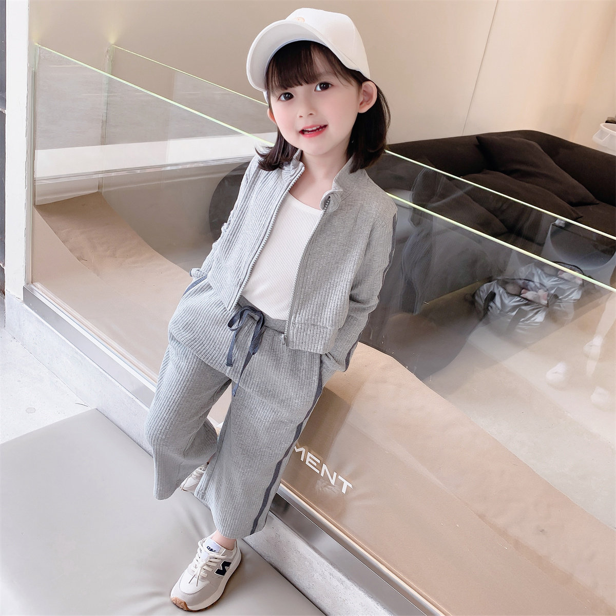 女童春秋套装2021新款洋气小女孩时尚儿童韩版女套装