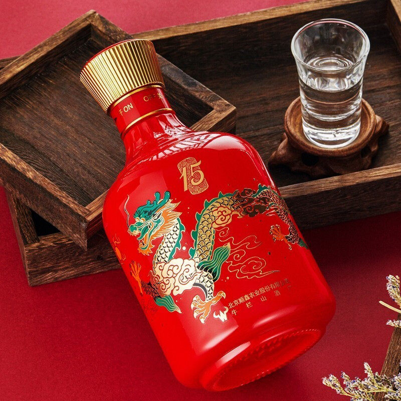 北京牛栏山二锅头52度百年红龙15浓香型500ml*6瓶白酒整箱婚庆酒