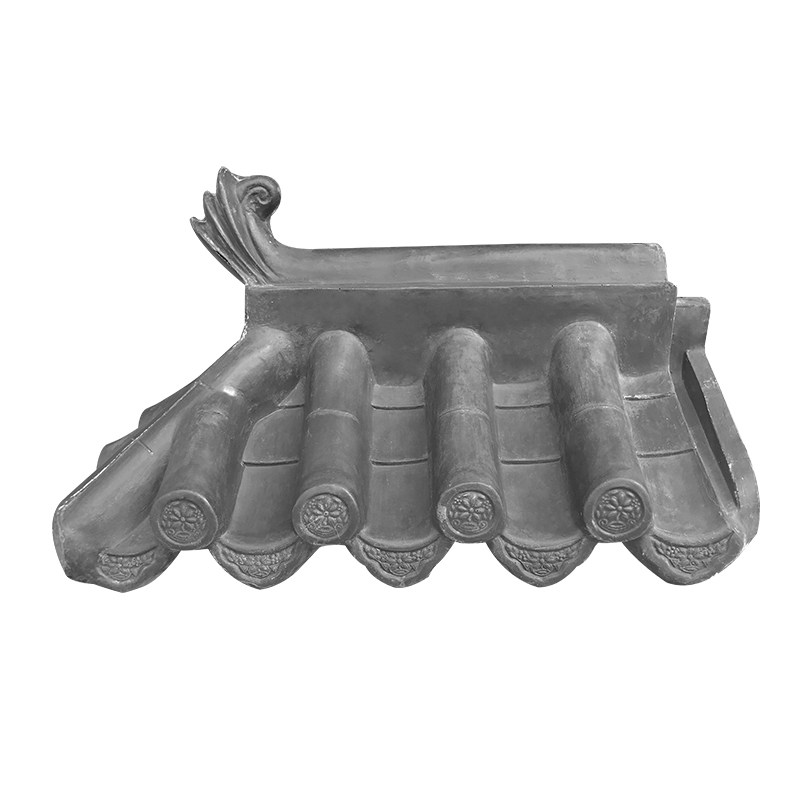 玻璃钢带脊围墙瓦末端仿古墙头瓦堵头古建一体压顶瓦收边封头收口