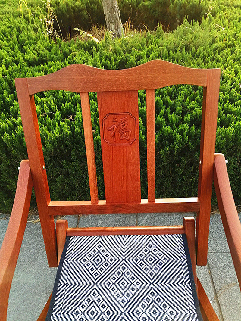 山东靠背红木马扎实木完全折叠便携潍坊嵌银折叠凳