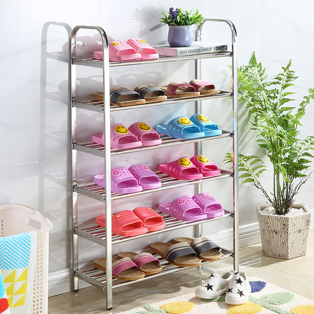 Stainless steel shoe bedroom dust shoe shelf multi-storey household storage shoe cabinet dormitory simple economy shoe frame Stainless steel shoe bedroom dust shoe shelf multi-storey household storage shoe cabinet dormitory simple economy shoe frame