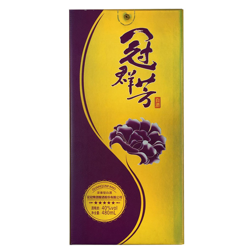 花冠山东菏泽冠群群芳白酒40度480ml粮食高粱白酒