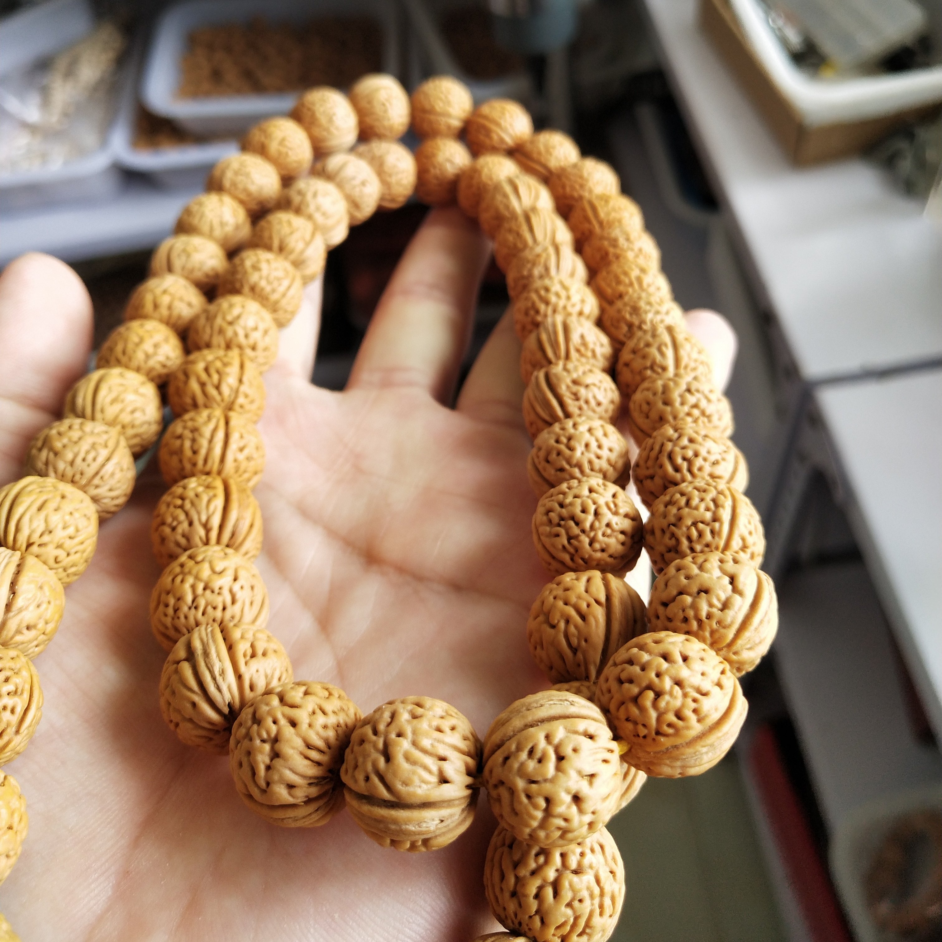 桃核新核精品磨盘小桃108颗54颗山桃矮桩佛珠佛珠