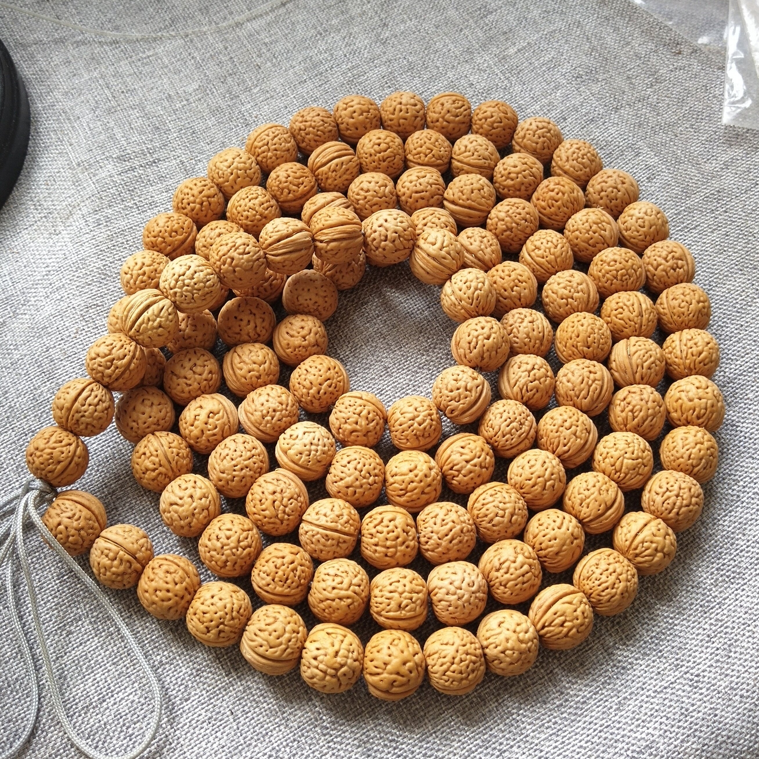 桃核精品手持脖挂密纹小苹果正圆脑纹手串佛珠