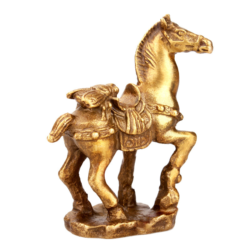 广缘德风水马上蝇黄铜家居摆件马上赢铜工艺品装饰摆设