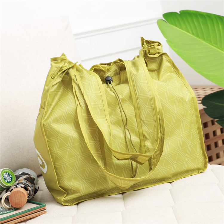 单肩抽绳袋可折叠购物袋便携轻便尼龙袋子超市买菜袋环保袋手提袋