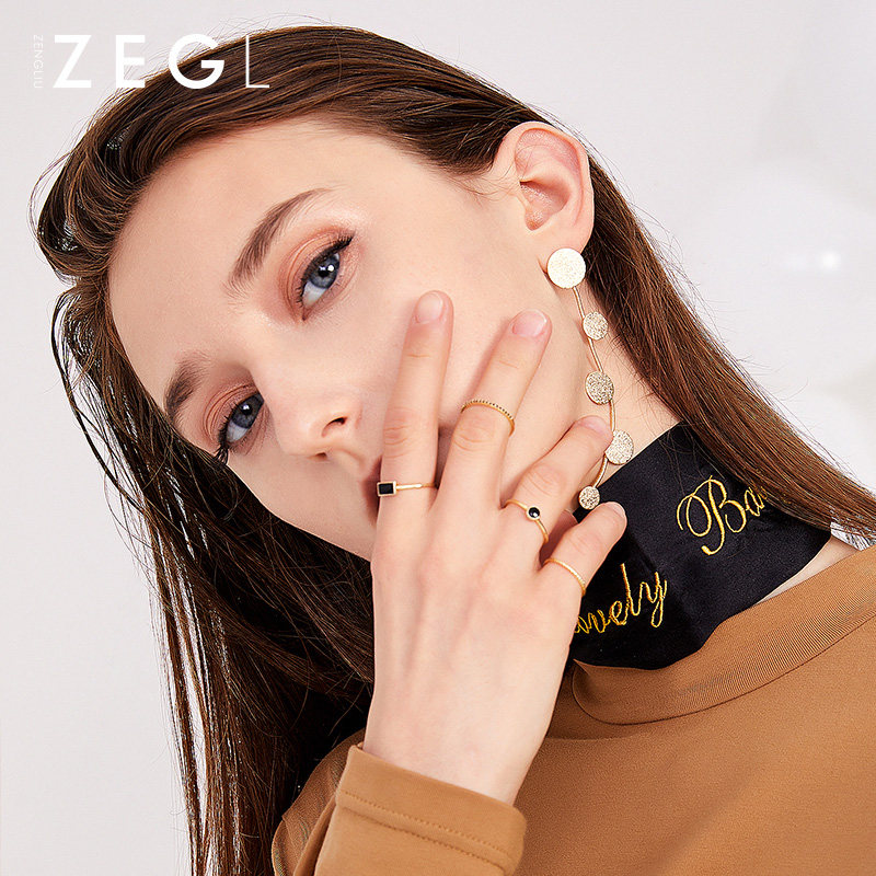 ZEGL关节戒指女小众设计冷淡风指环套装组合食指戒叠戴时尚套戒指
