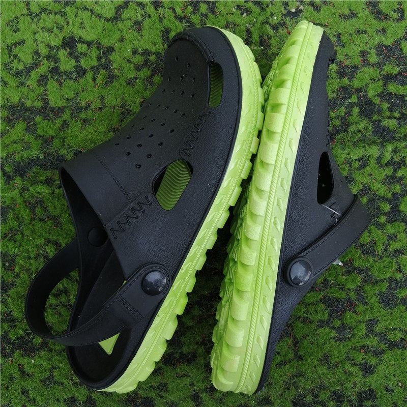 越南进口天然橡胶凉鞋温突商务洞洞度假休闲包头拖