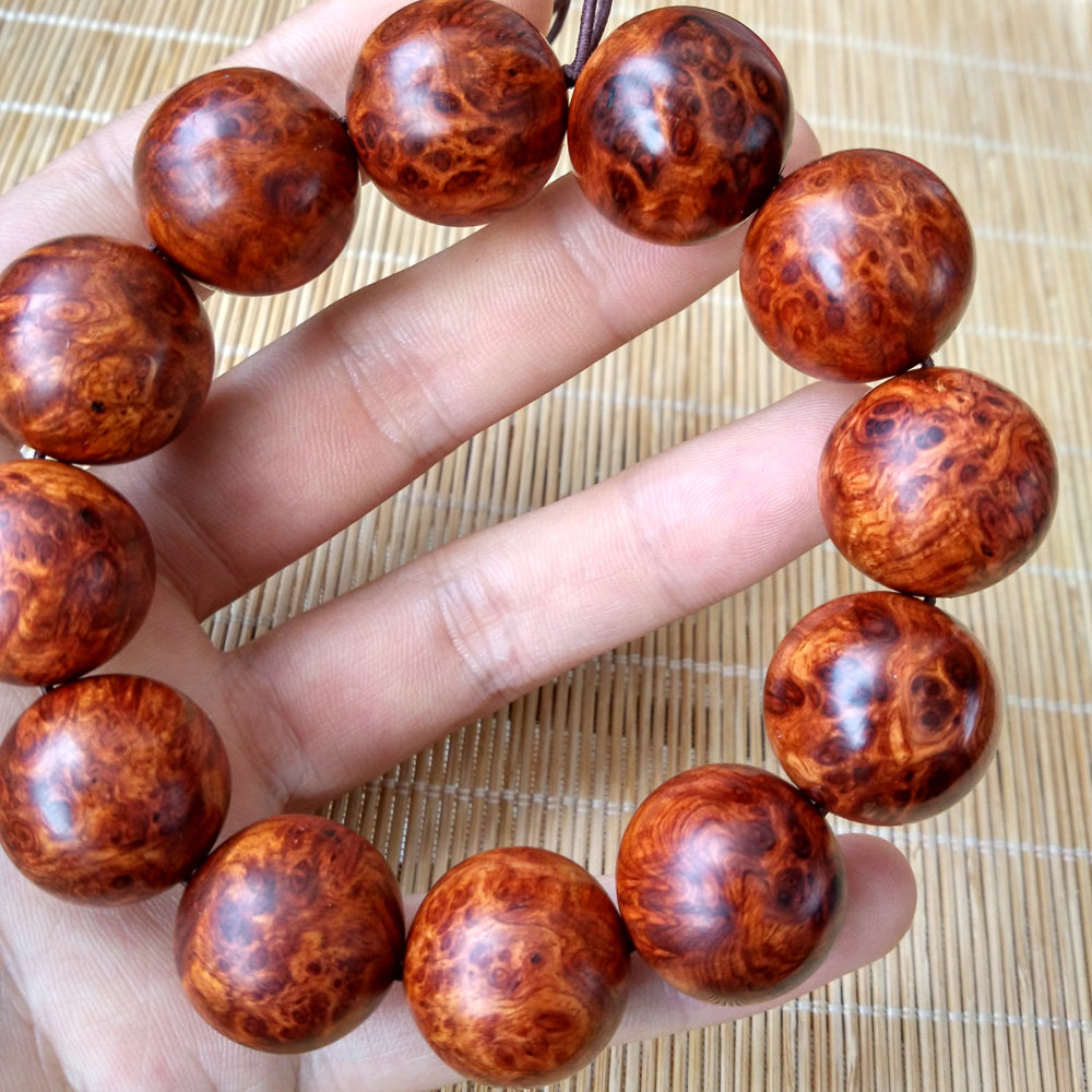 黄花梨缅甸手串满瘤疤花梨佛珠手链媲美海南紫檀手串