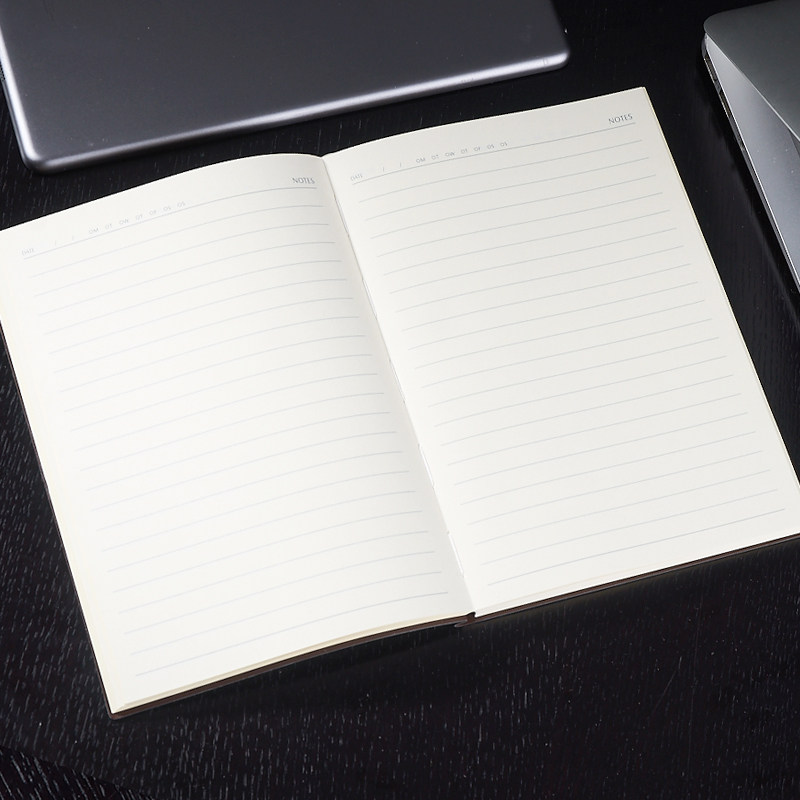 bowen潮流记录本会议工作会工作皮面pu本子b6笔记本