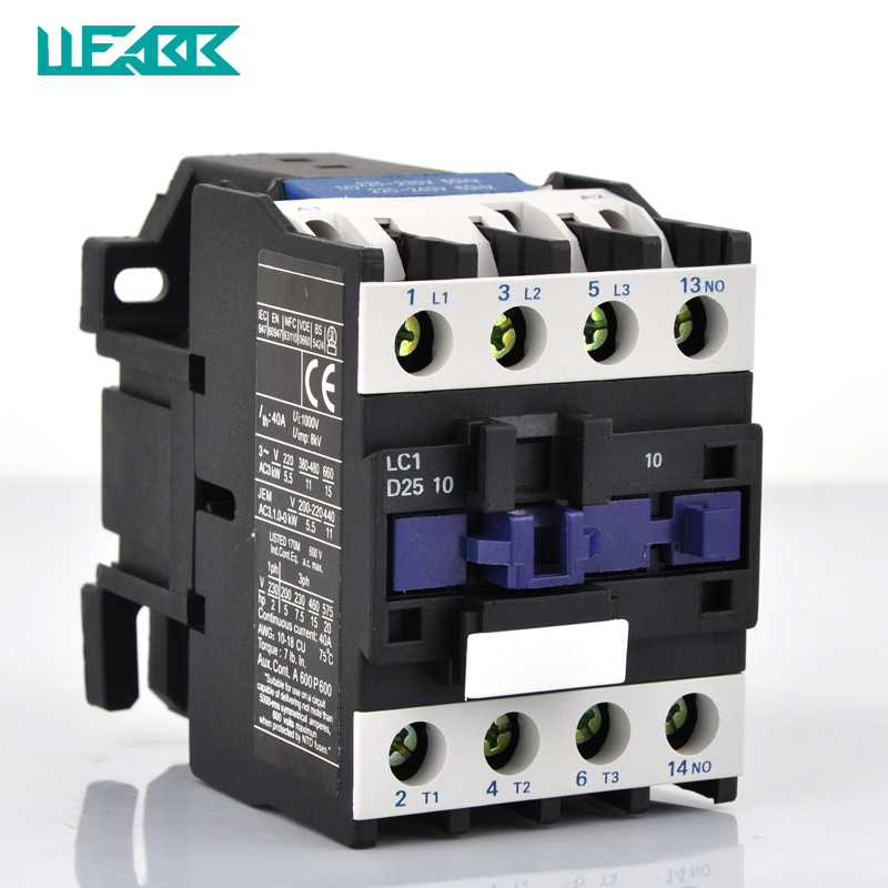 交流接触器25alc1cjx22510线圈电压220v触点380v电磁继电器