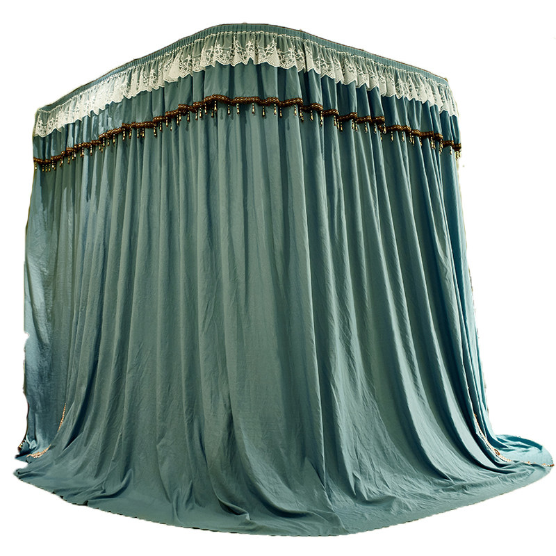 家用落地式床幔床帘公主防尘三开门拉幕蚊帐布蚊帐床幔