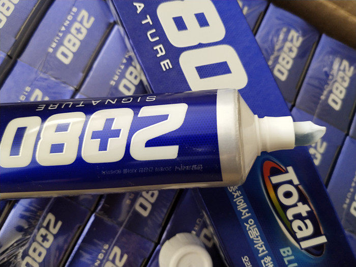 牙膏韩国进口aekyung爱敬2080固齿清爽型口气清新牙膏