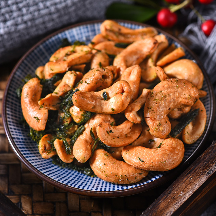 宁波特产建峰海苔腰果 炒货坚果 罐装腰果12罐送人礼盒装小吃包邮