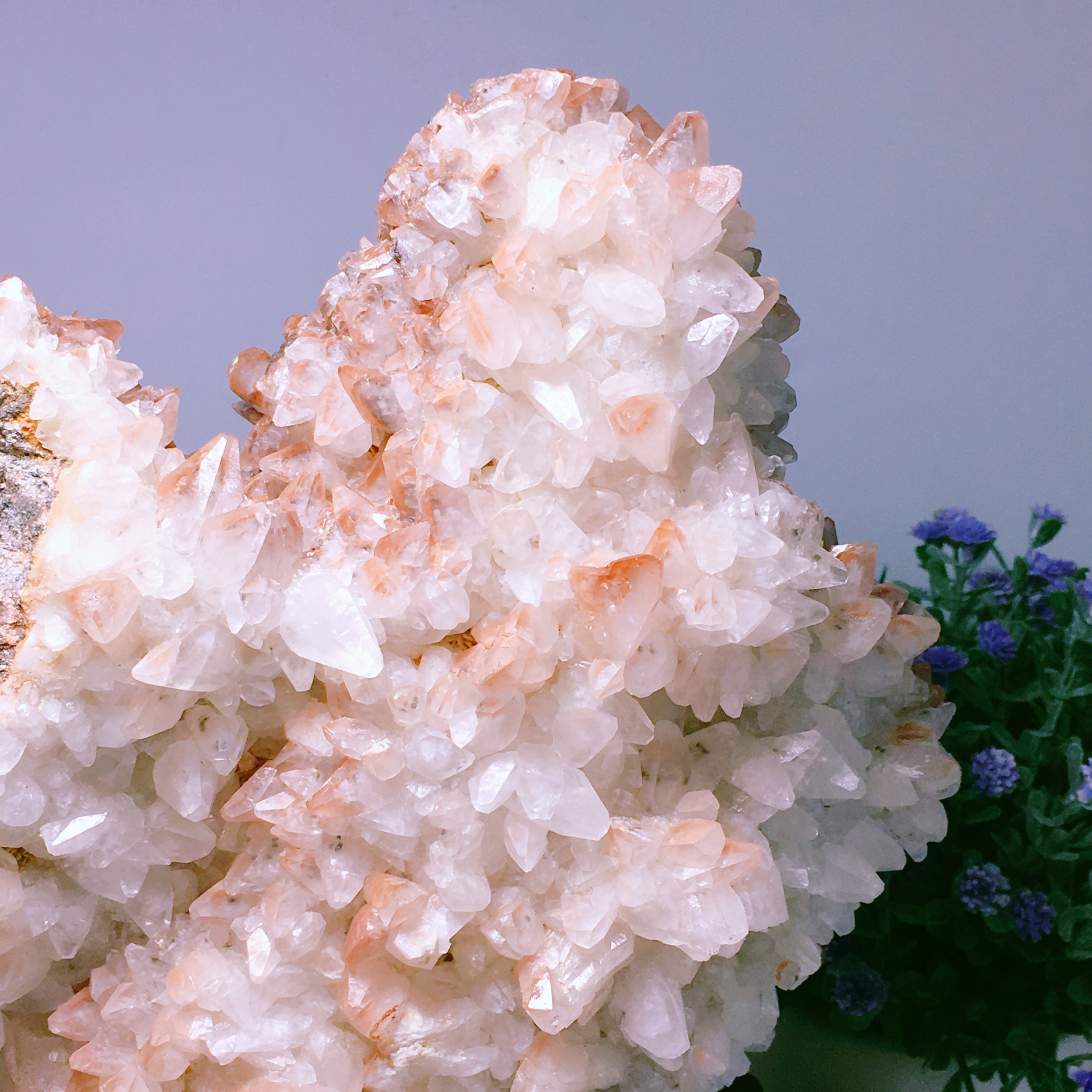 天然水晶双面双色幽灵方解石白云石共生矿物晶体教学奇石