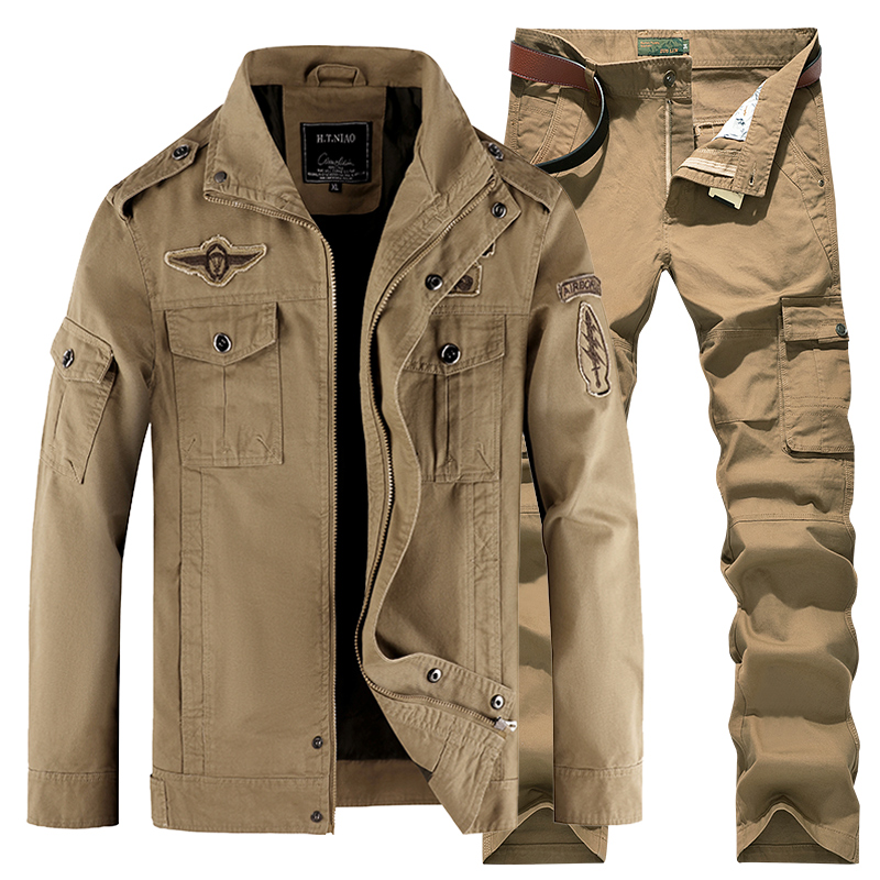 军工装户外春秋纯棉耐磨外套男装春季套装军迷衣服加大码战术夹克