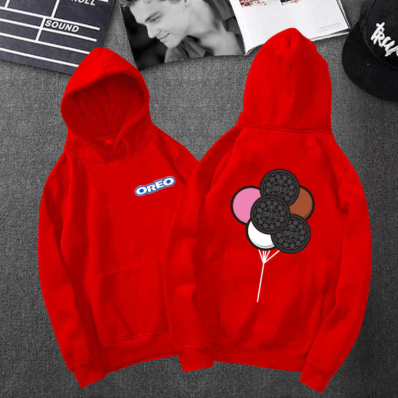 带帽加绒卫衣韩版奥利奥蓝色情侣学生青少年宽松卫衣