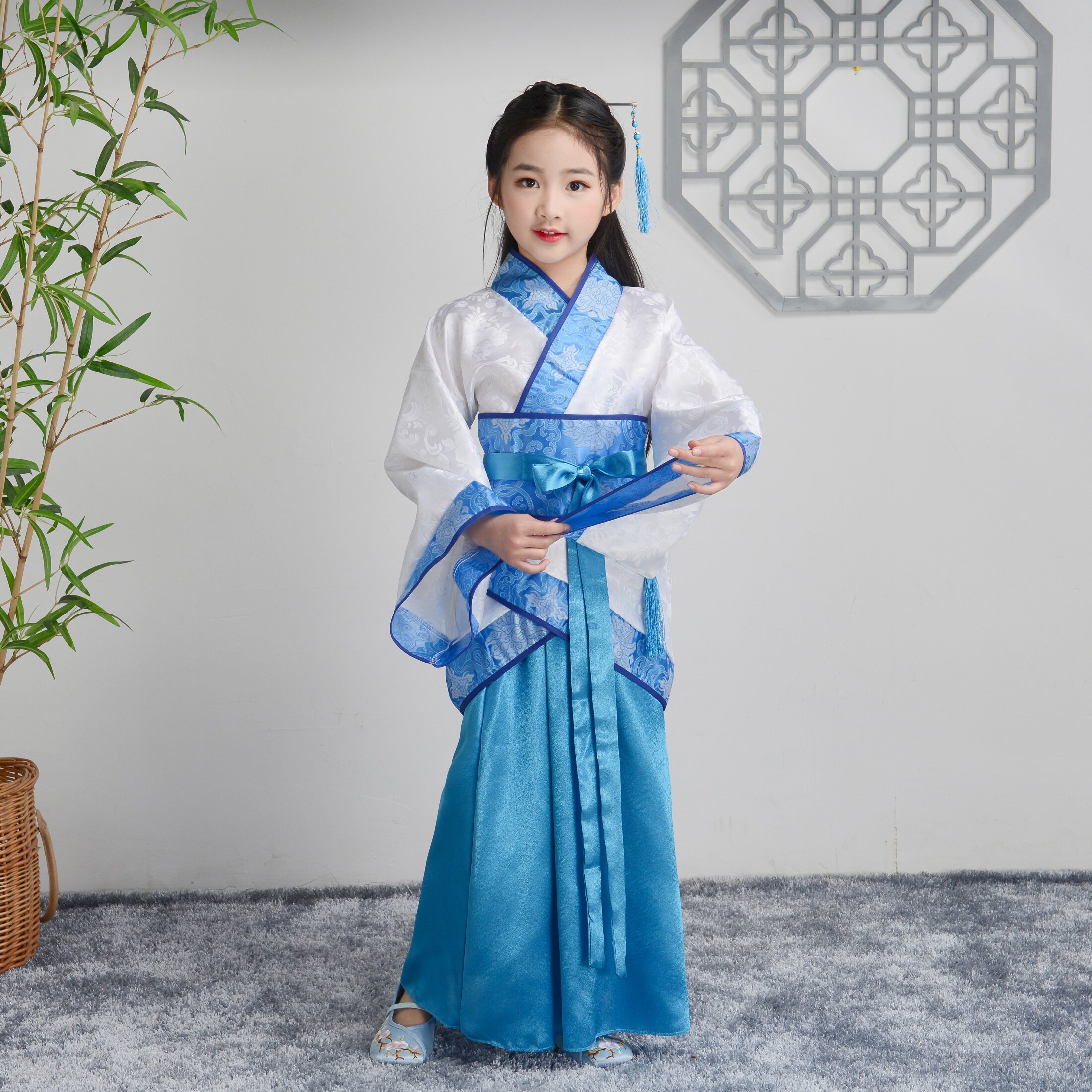 儿童汉服国学服装男女女童古装中小学生书童弟子儿童演出服