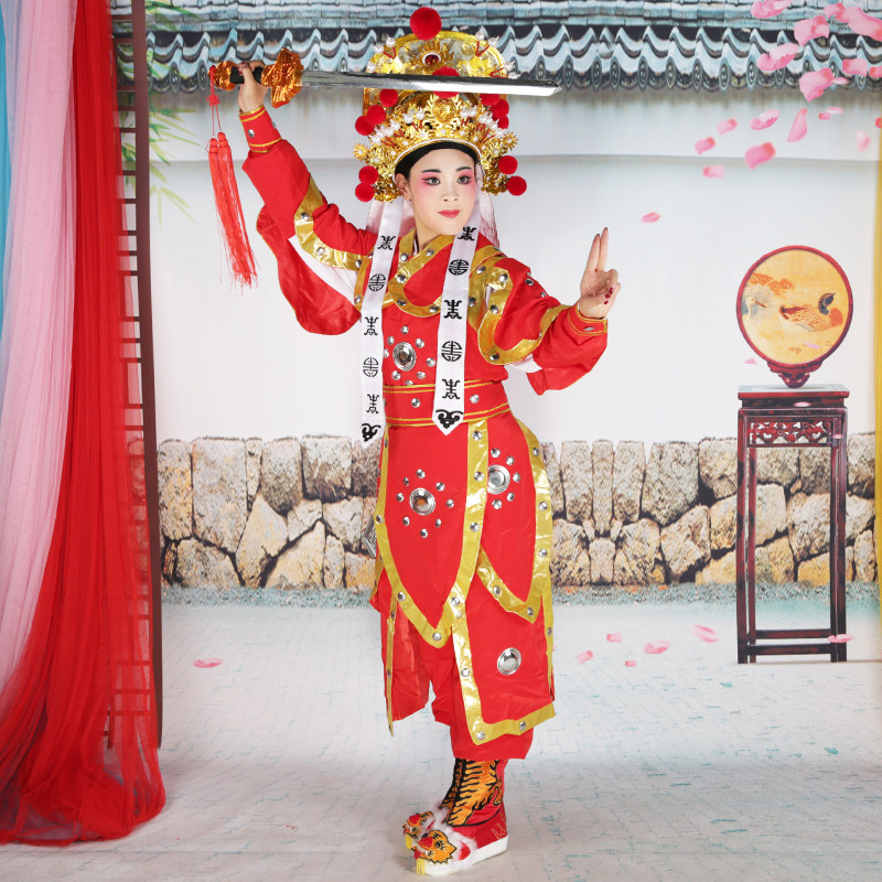服装京剧豫剧戏曲花木兰演出服木兰盔帽全套演出民族服装