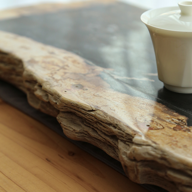 石茶盘茶盘石金道艺术简约创意石茶台茶具家用长方形茶盘