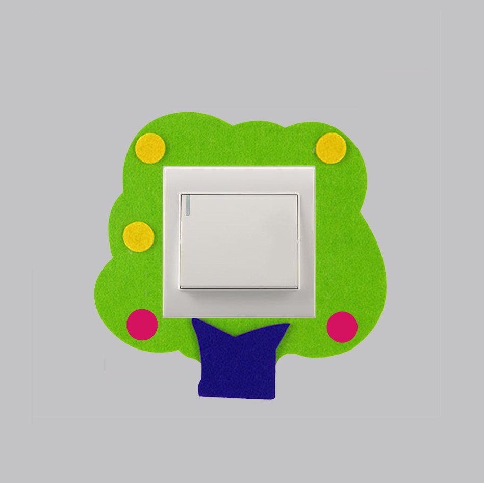 装饰开关可爱墙贴卡通墙壁电源插座毛毡保护套贴纸开关贴