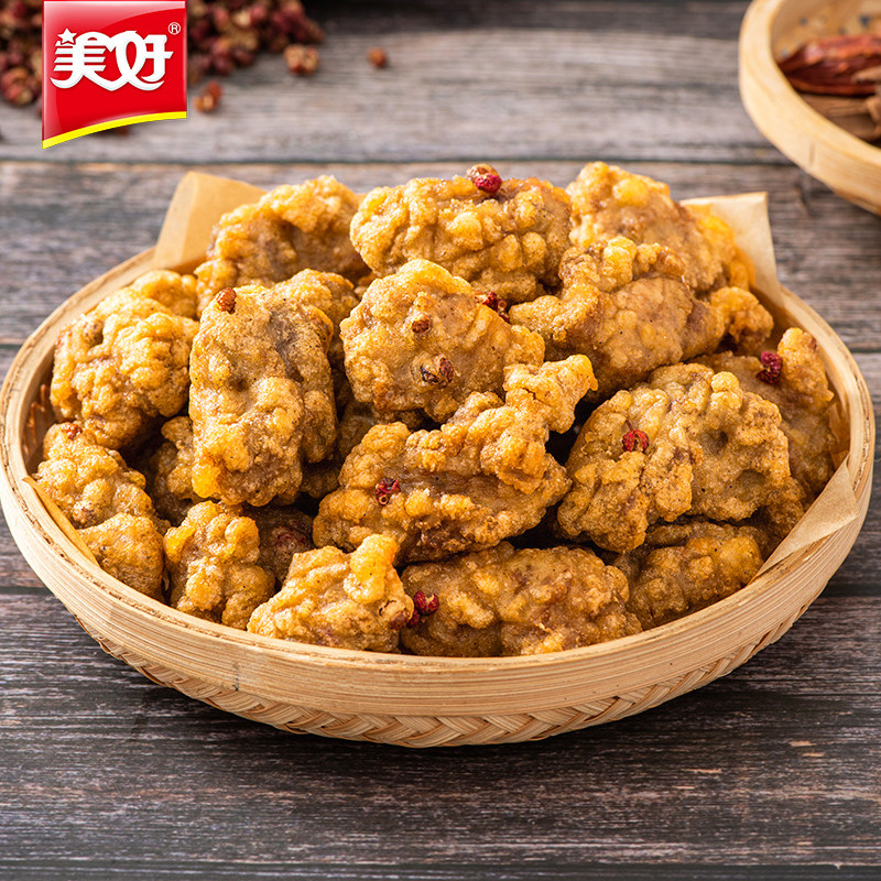 美好香酥蒜蓉椒麻新鲜排骨1kg10袋油炸小吃半成品批发休闲小吃