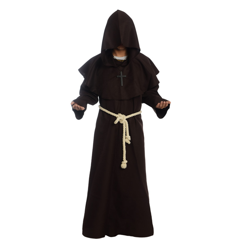 万圣节服装古装中世纪僧侣牧师基督传教士全套五色cosplay男装