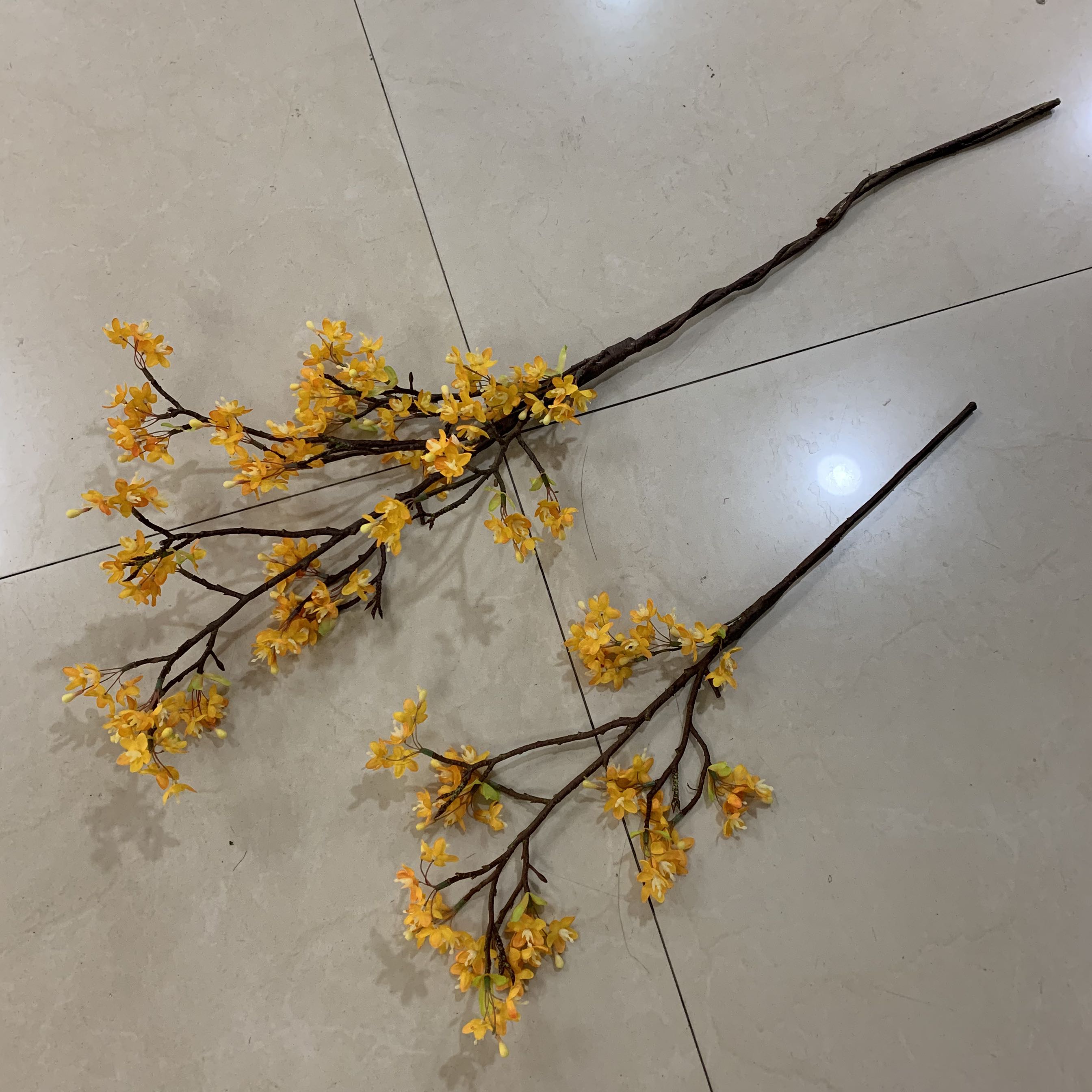 迎春花仿真真假天鹅绒寸寸寸金室内客厅插花摆件仿真花