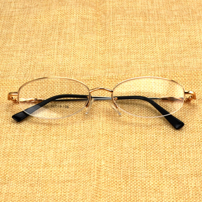 记忆合金女士半框椭圆形近视眼镜框细腿轻金属眼镜架